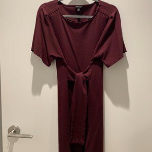 Express Short Sleeve Tie-Font Mini Dress